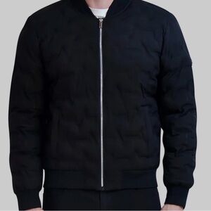 Karl Lagerfeld Black Quilted Bomber Jacket